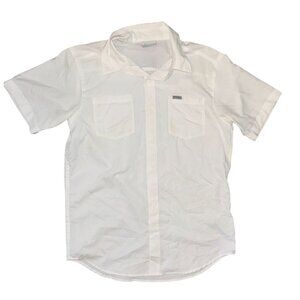 Columbia Mens S/S White Button-Up Shirt